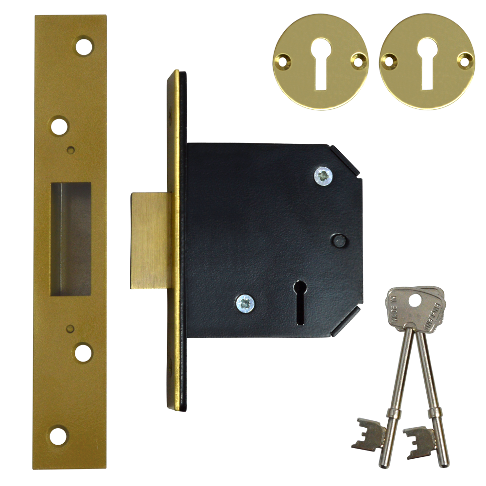 WILLENHALL LOCKS M1 5 Lever Deadlock - 75mm PB KD Boxed
