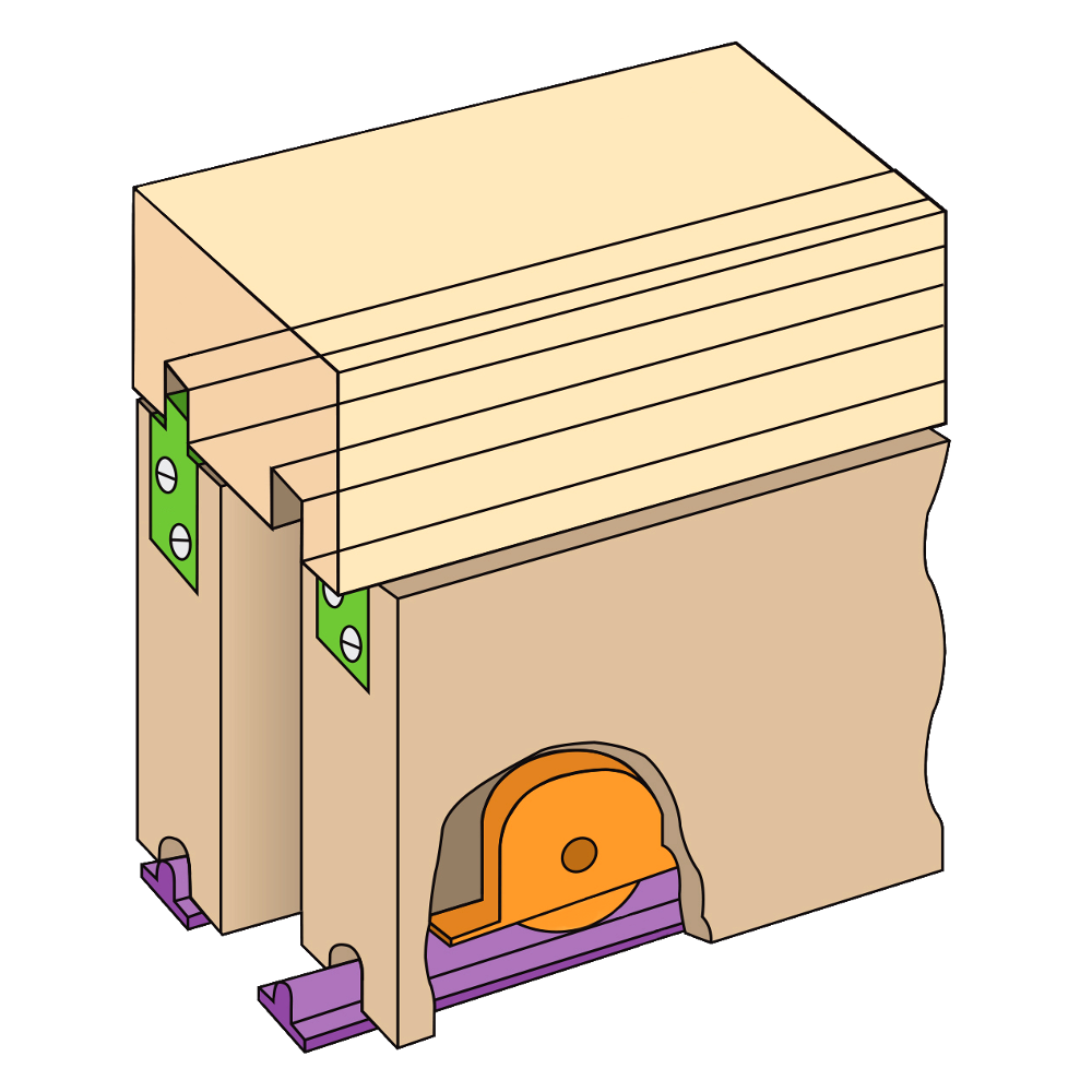 HENDERSON Loretto Double Track Sliding Door Gear - 1200mm
