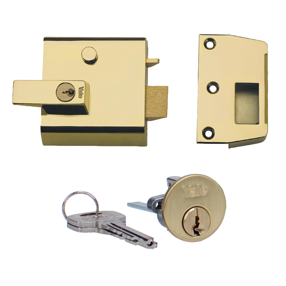 YALE No.1 & No.2 Auto Deadlocking Nightlatch - 60mm BLUX / PB Boxed (P1)
