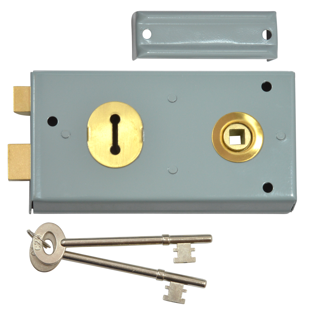 YALE 401 2 Lever Double Handed Rimlock - GREY Visi