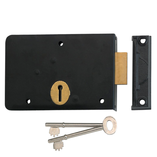 UNION 1139 3 Lever Rim Deadlock - 152mm BLK LH