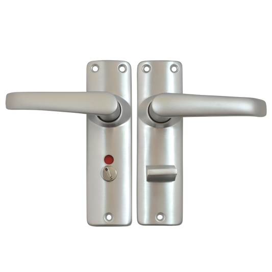 UNION 680 Martin Plate Mounted Lever Furniture - Anodised Silver bathroom RH