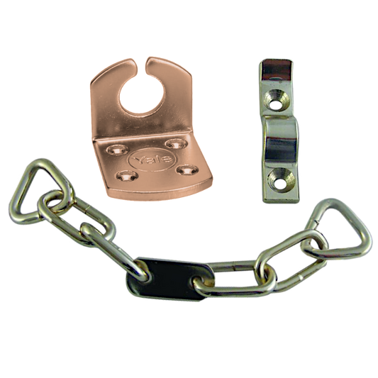 YALE WS6 Door Chain - Brass Visi