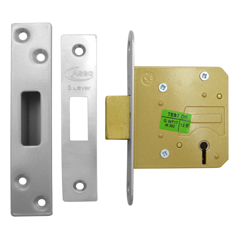 ASEC 5 Lever Deadlock - 64mm SS KD (Boxed)