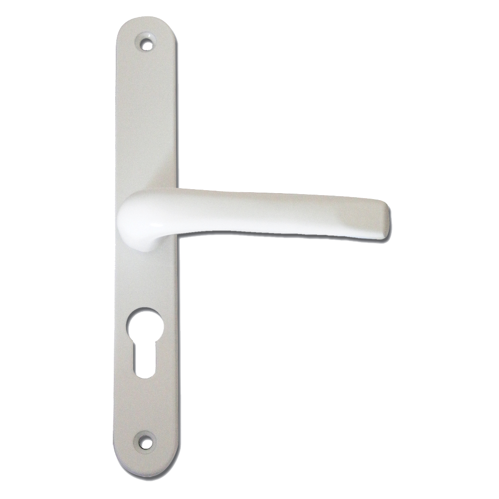 ASEC 70 Lever/Lever UPVC Furniture - 270mm Backplate - White