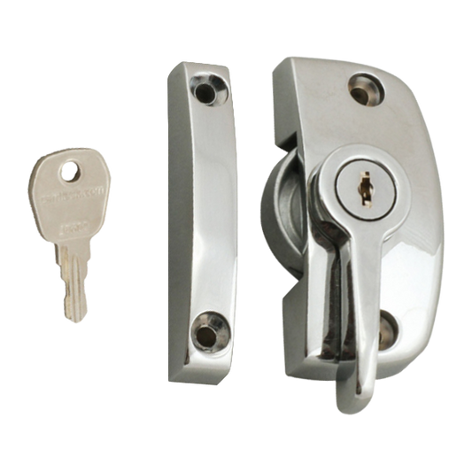 ASEC Window Pivot Lock - Chrome Locking With 8.5mm Keep