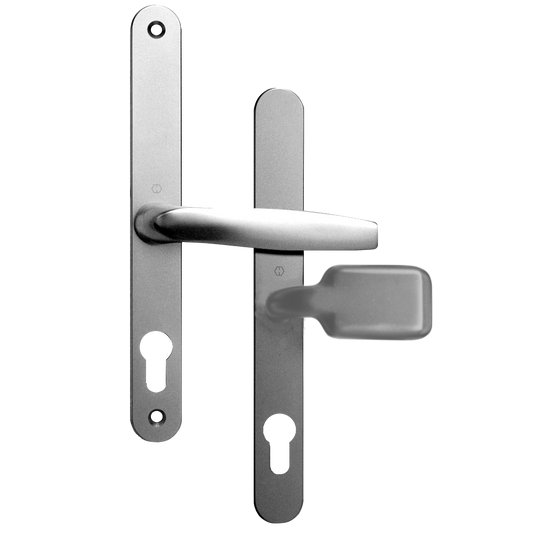 ASEC 68mm Lever Pad UPVC Door Furniture With Snib - Polished Silver
