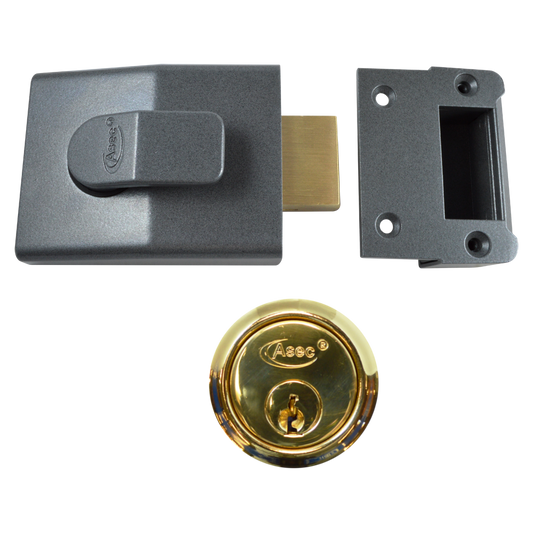 ASEC AS11 Deadbolt Nightlatch - 60mm DMG Case with PB Cylinder Boxed