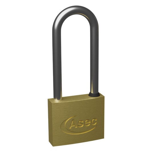 ASEC KD Long Shackle Brass Padlock - 40mm KD Visi