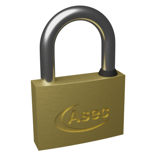 ASEC KA Open Shackle Brass Padlock - 60mm KA `H` Boxed