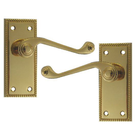 ASEC Georgian Plate Mounted Lever Furniture - PB Lever Latch Visi