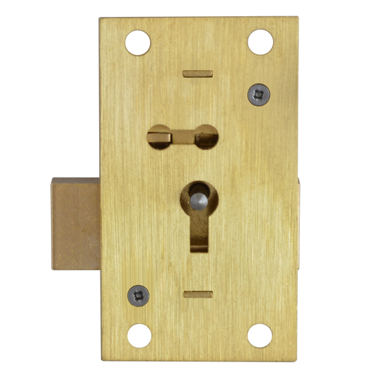 ASEC 51 2 & 4 Lever Straight Cupboard Lock - 2 Lever 75mm SB KD Visi