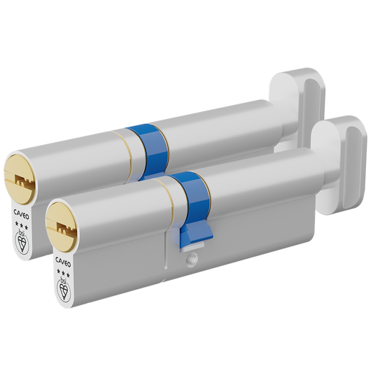 CAVEO TS007 3* Key & Turn Euro Dimple Cylinder Keyed Alike - 100mm 45(Ext)/55 (40/10/50T) 3 Keys