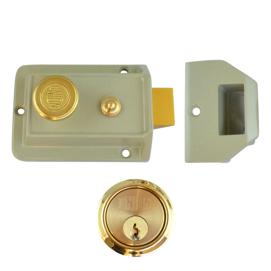 UNION 1022 Non-Deadlocking Nightlatch - 60mm CG Case - PL Cyl Boxed
