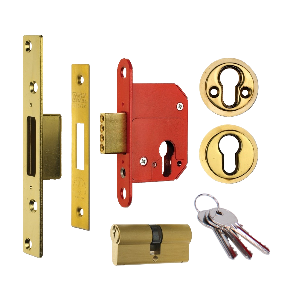 ERA 263 & 363 Fortress BS Euro Deadlock With Cylinder - 64mm PB KD Boxed