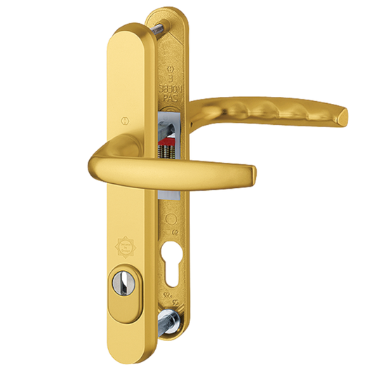 HOPPE Atlanta TS007 (2 Star) Door Furniture PAS24 92mm Centres 215mm Screw Centres - Gold