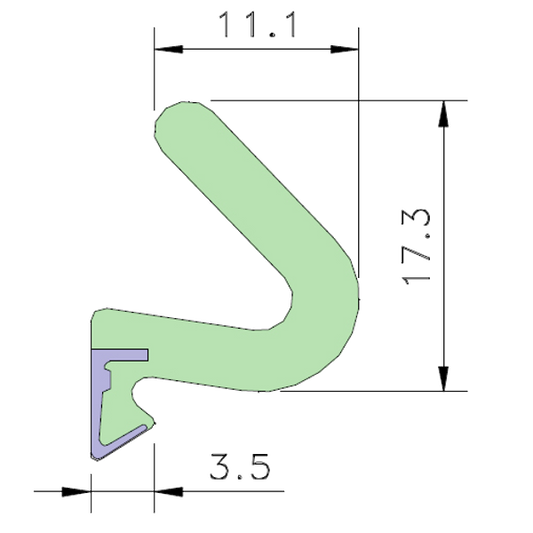 AQUAMAC 89 Draught Strip Seal - 89W White (5mm - 13mm)