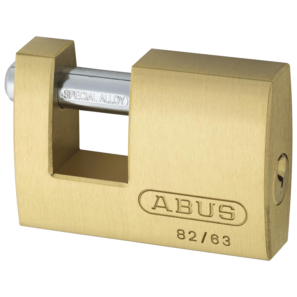 ABUS 82 Series Brass Sliding Shackle Shutter Padlock - 63mm KD 82/63 Visi