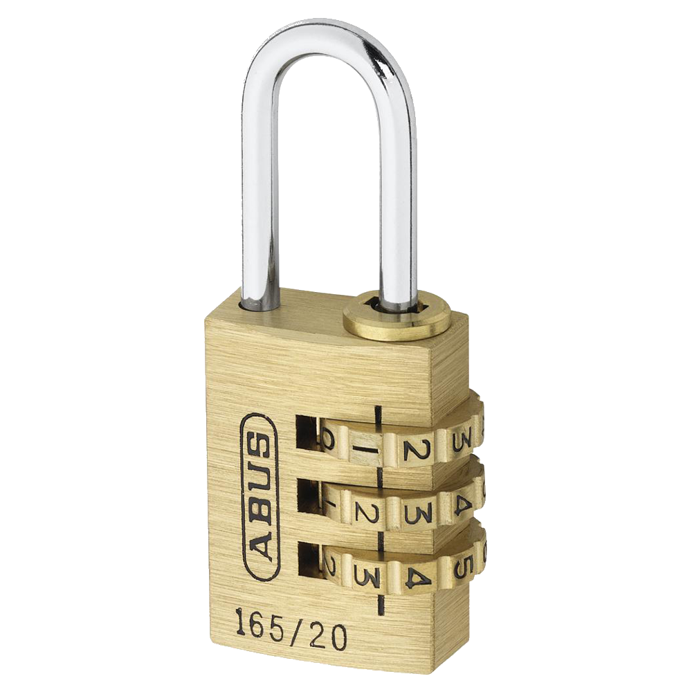 ABUS 165 Series Brass Combination Open Shackle Padlock - 20mm 165/20 Visi