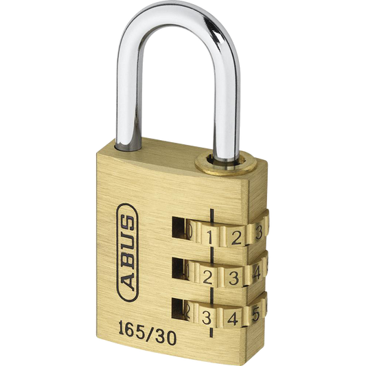 ABUS 165 Series Brass Combination Open Shackle Padlock - 30mm 165/30 Visi
