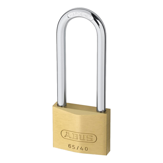 ABUS 65 Series Brass Long Shackle Padlock - 40mm KA (404) 63mm Shackle 65/40HB63 Boxed