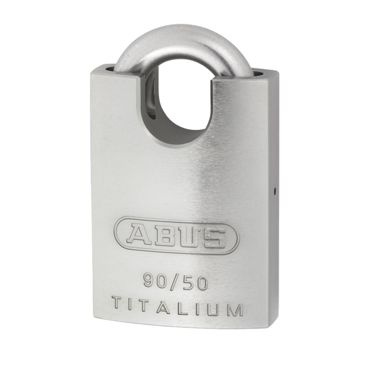 ABUS 90 Series Titalium Stainless Steel Re-Keyable Closed Shackle Padlock - 50mm KD 90RK/50 Visi