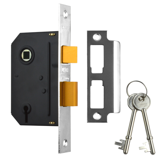 UNION J-ES-SL Essential 3 Lever Sashlock - 64mm CP KD Visi