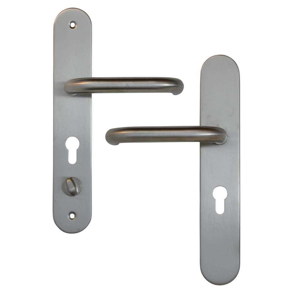HOOPLY 918901 Stainless Steel Container Door Handle With Return To Door Lever - Silver - Left Hand