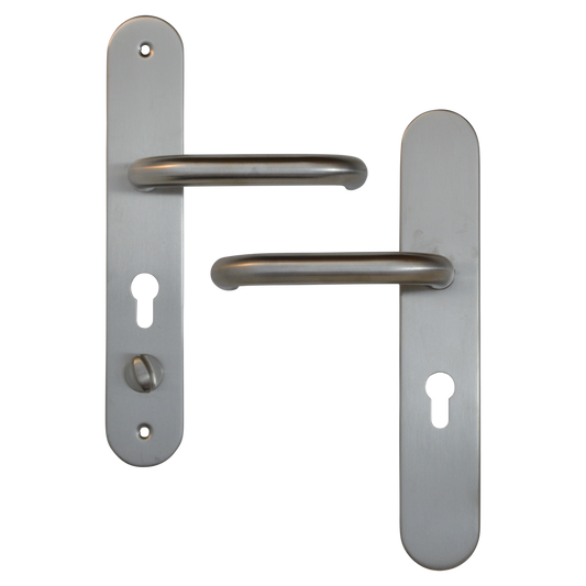 HOOPLY 918901 Stainless Steel Container Door Handle With Return To Door Lever - Silver - Left Hand