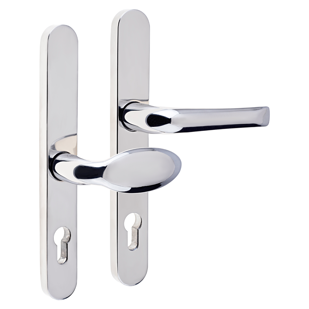 MILA Supa 92/62mm Sprung Lever/Pad - 240mm Backplate - Polished Stainless Steel