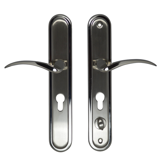 HOOPLY 2018T Lever Door Handle with Thumbturn - Stainless Steel - Left Hand