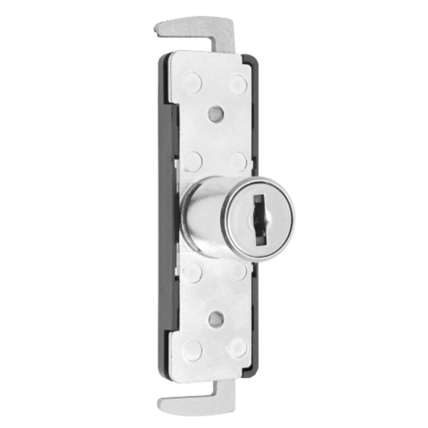 L&F 5825 Double Claw Cupboard Lock - Chrome With Black Backplate