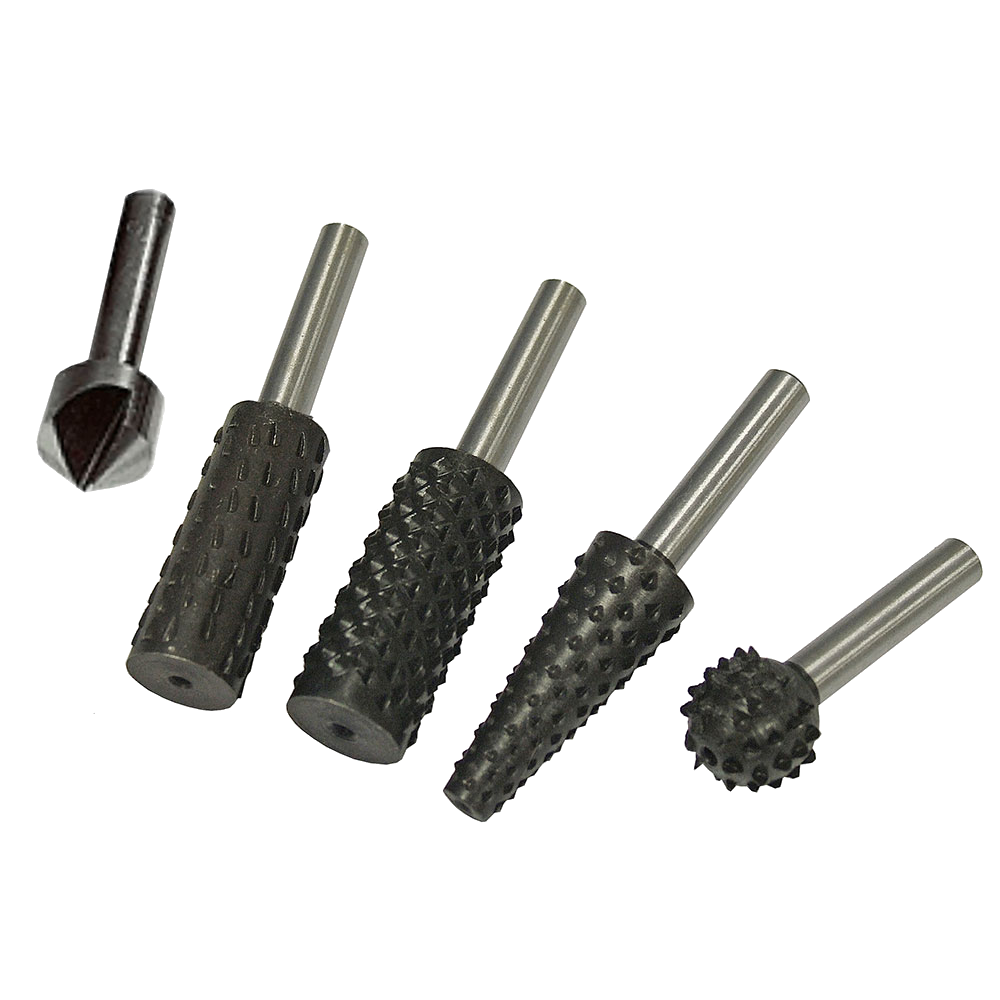 FAITHFULL Set of 4 Rotary Rasps Plus Countersink - 5 Piece Set - 5 Piece Set
