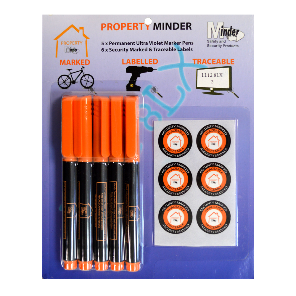 MINDER Property Minder Thick UV Marker Pens - 5 Pack