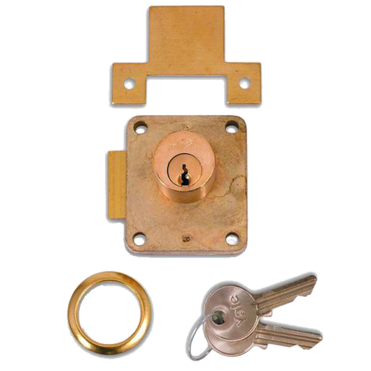 YALE 076S Cylinder Straight Cupboard Springlock - 22mm PB KD LH Bagged