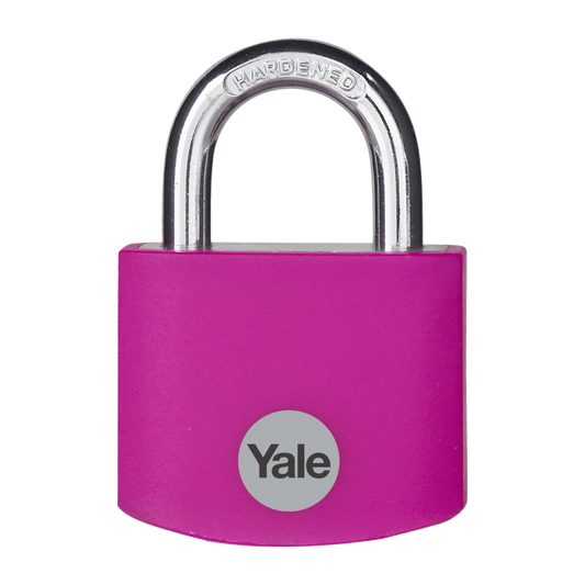 YALE YE3B Aluminium Open Shackle Padlock - Pink