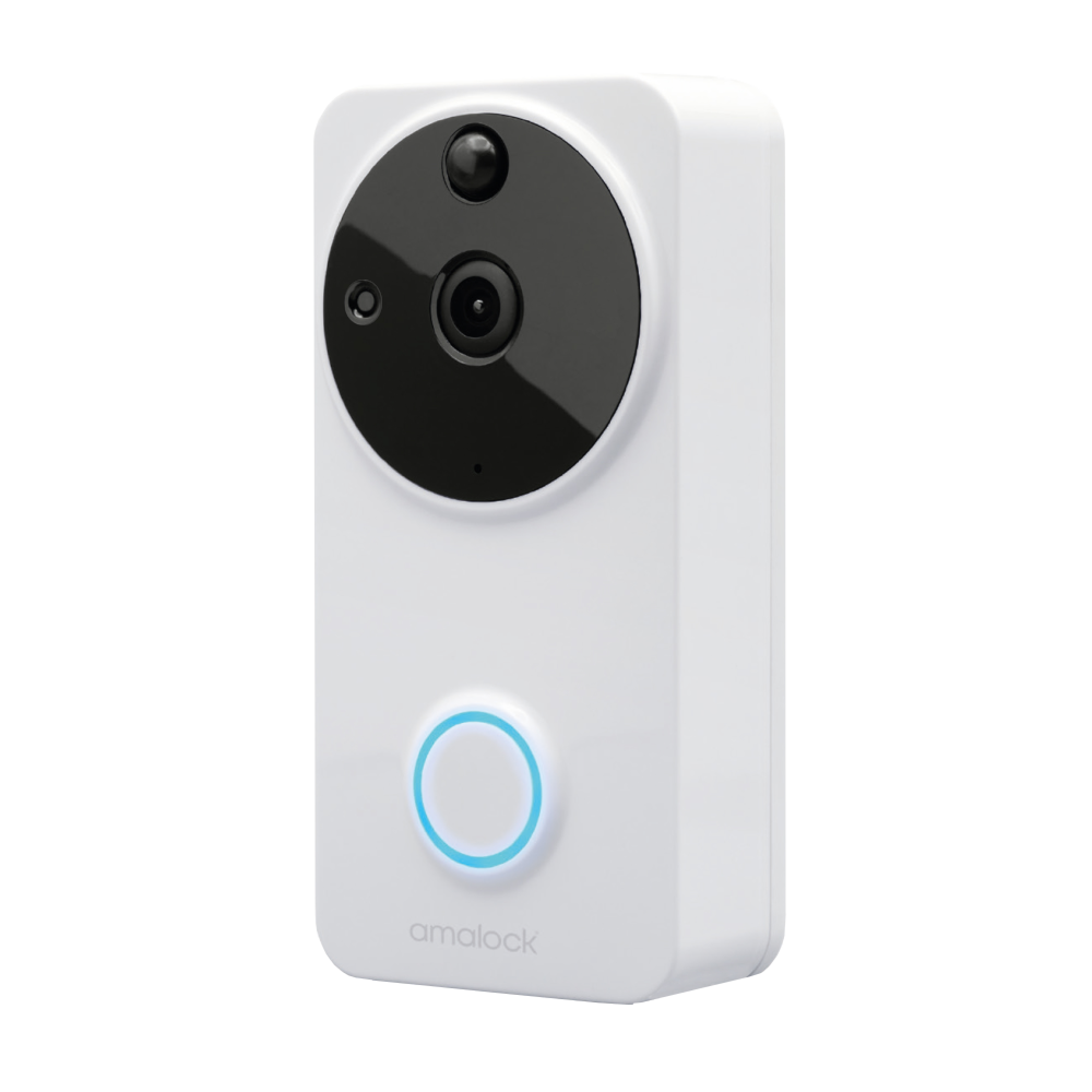 AMALOCK DB101 Wireless Wi-Fi Video Doorbell c/w Door Chime - White