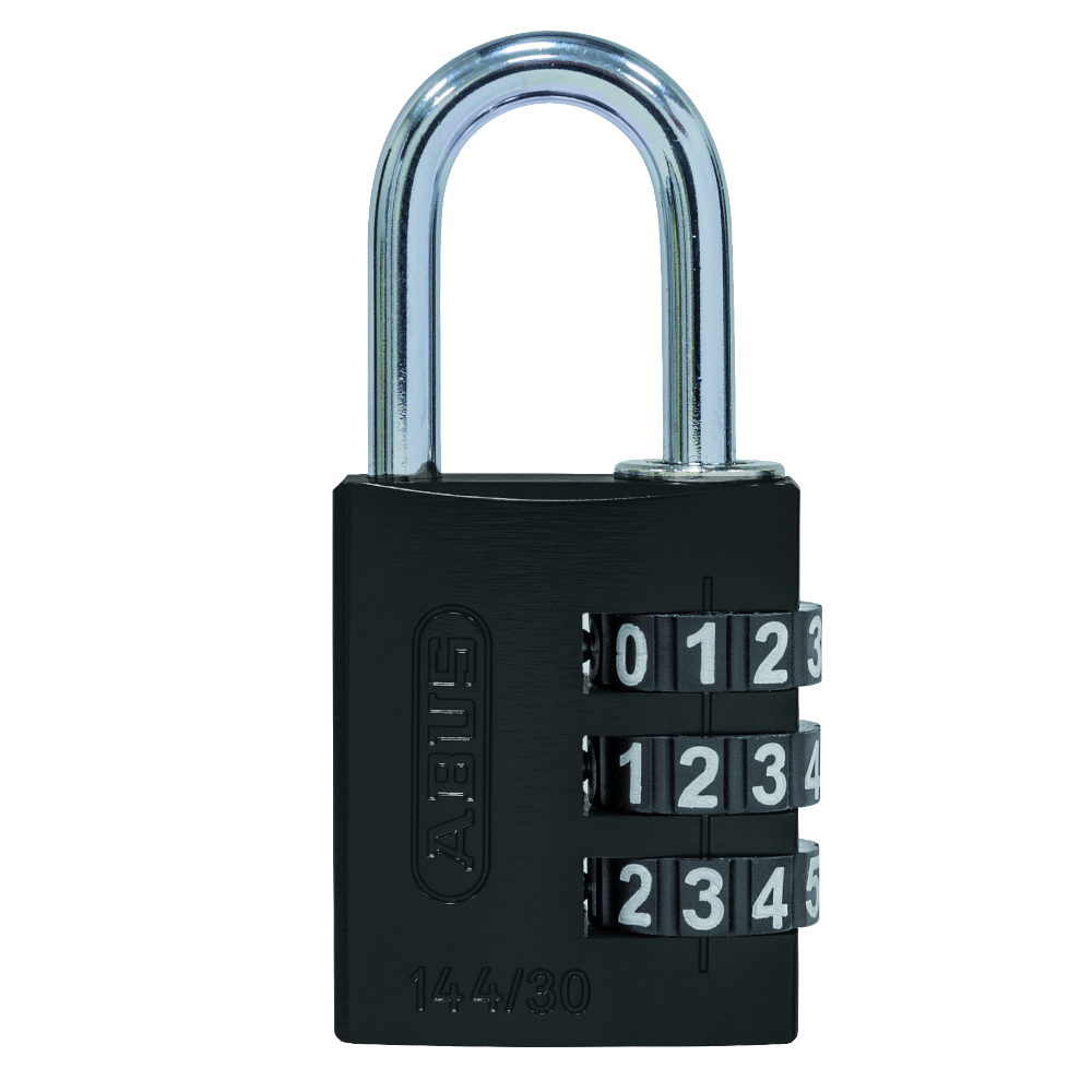 ABUS 144/30 Combination Padlock 30mm Body - Black (3 Wheel)
