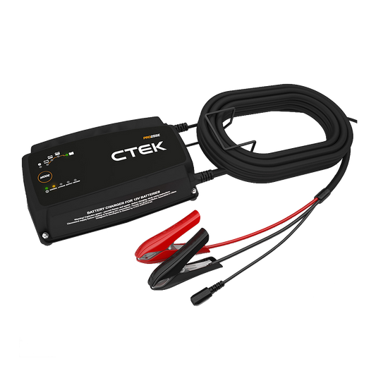 CTEK PRO25 25A Battery Support Unit & Charger For 12V Vehicles - PRO25SE With 6m Mains Cable & Wall Hanger