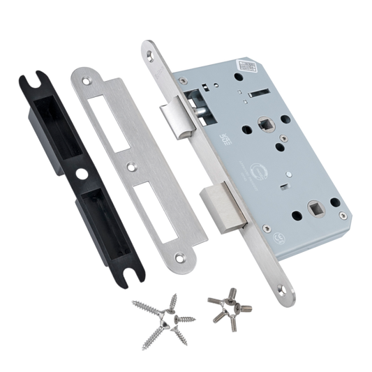 BRITON 5730 DIN Standard Bathroom Lock Case 60mm Backset - Radius 5730.60.R.SS