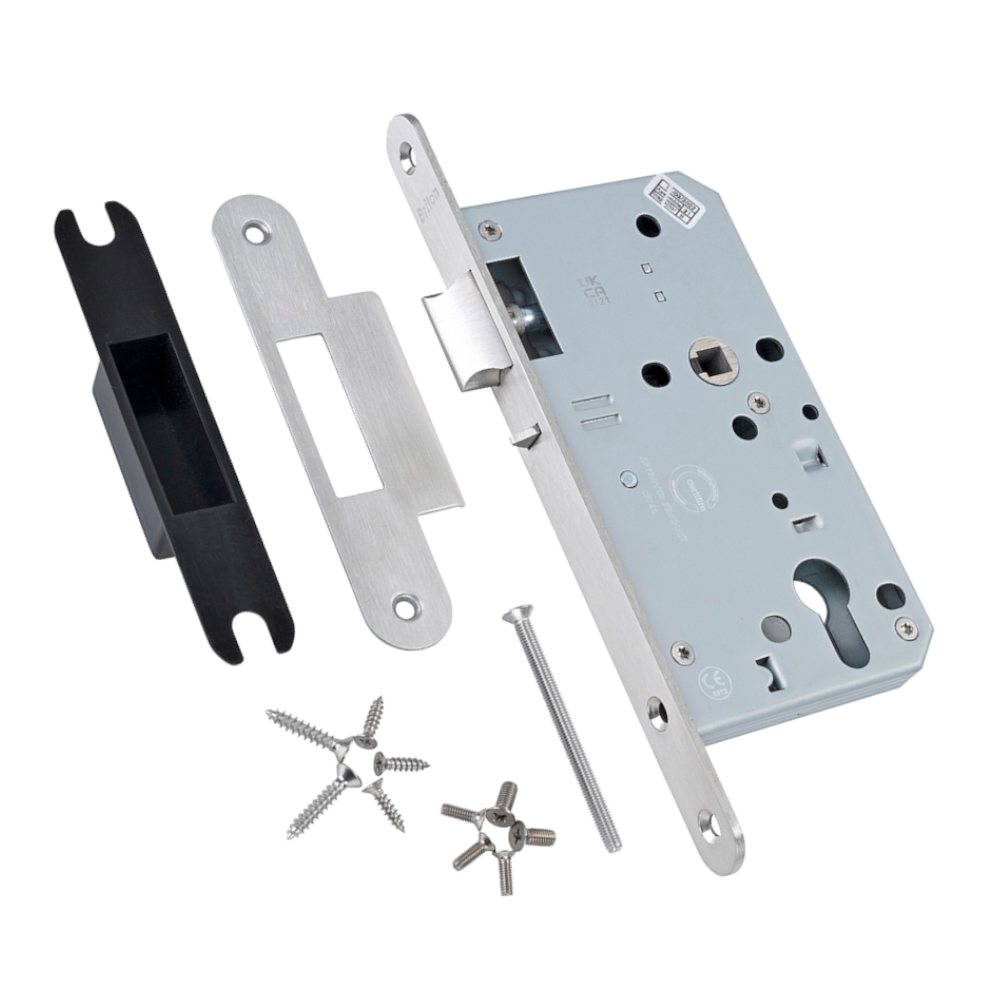 BRITON 5750 DIN Standard Euro Nightlatch Case 60mm Backset - Radius 5750.60.R.SS
