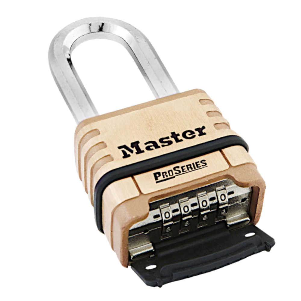 MASTER LOCK ProSeries 1175DLH Combination Padlock Long Shackle 57mm Brass Body - Long Shackle