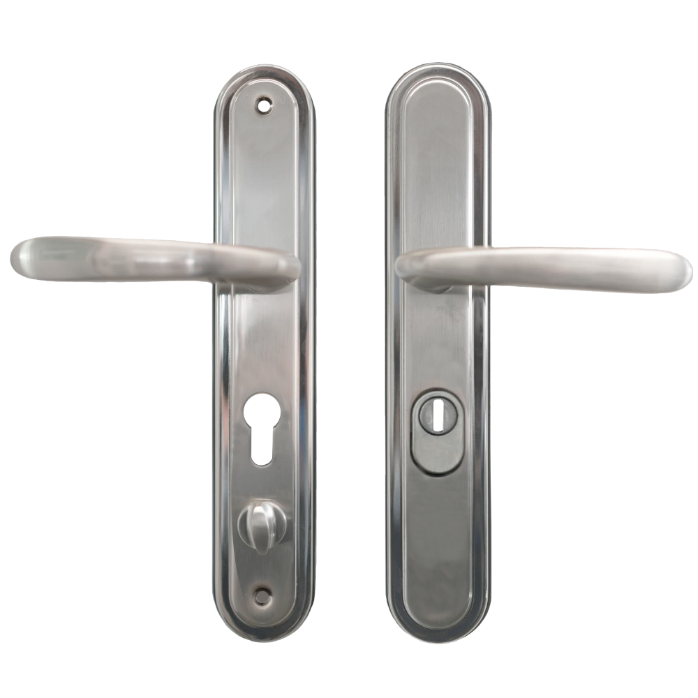 HOOPLY 201208 Lever Door Handle 68mm Centres C/W Snib - Stainless Steel - Right Hand