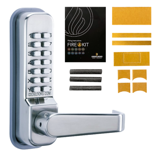 CODELOCKS CL425 Digital Lock With Mortice Lock - CL425 SS With Fire Kit