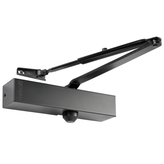 UNION RETRO V Size 3-4 Overhead Door Closer - Black (Matt)