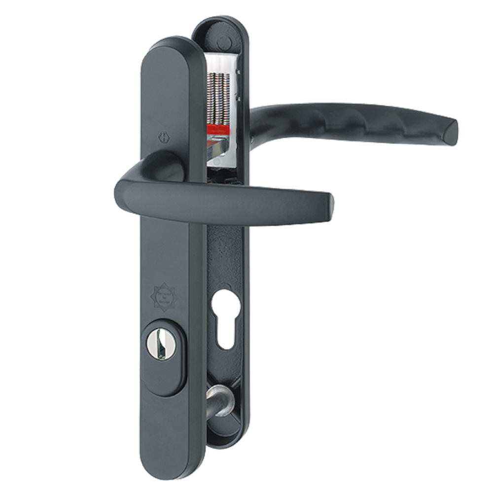 HOPPE Atlanta TS007 (2 Star) Door Furniture PAS24 92mm Centres 122mm Screw Centres - Black