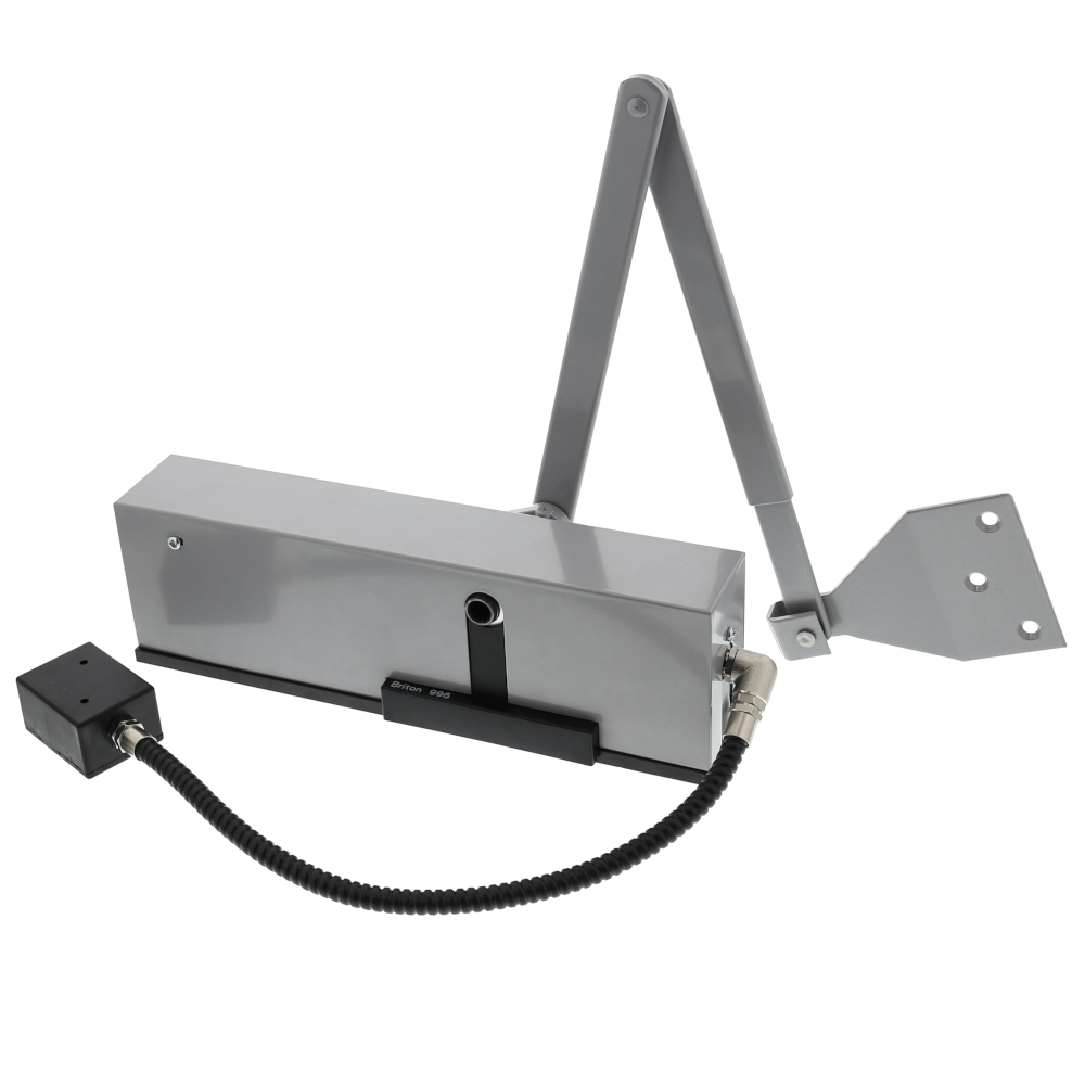 BRITON 996 Series Hold Open Door Closer - Fig 66 Silver Arm