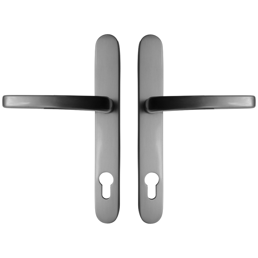 ASEC Vital Lever Long Backplate 211mm Screw Centres - Satin Silver