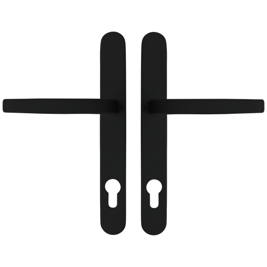 ASEC Vital Lever Long Backplate 211mm Screw Centres - Black