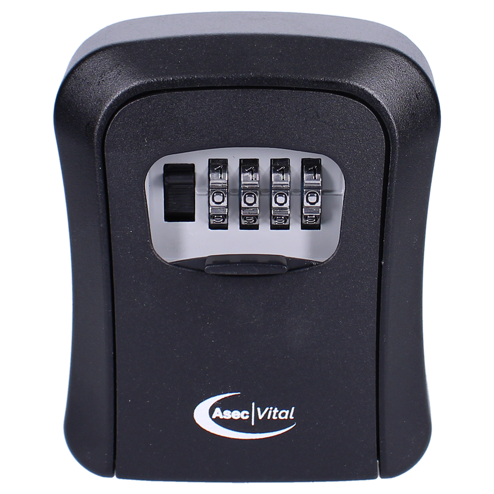 ASEC VITAL 4 Wheel Combination Key Safe Black - Boxed